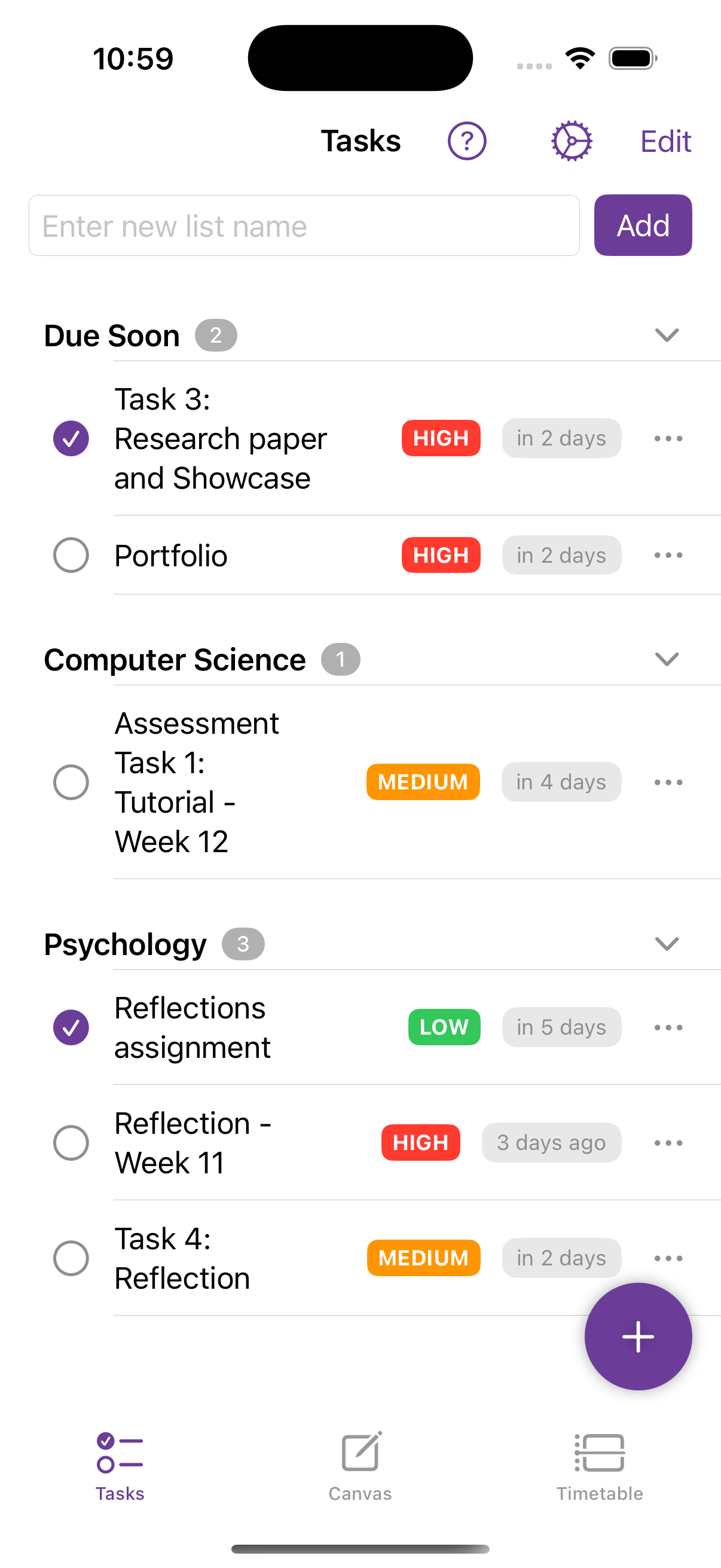 Tasks Overview
